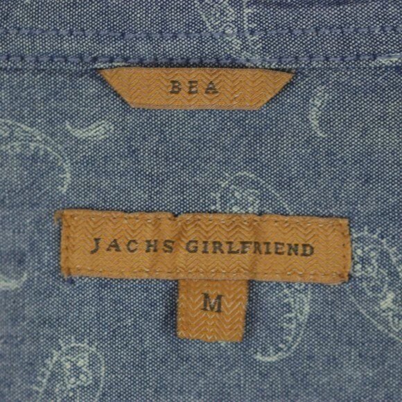 Jachs Girlfriend Bea Women's Medium Blue White Plaid Lightweight Flannel Shirt - Picture 8 of 9